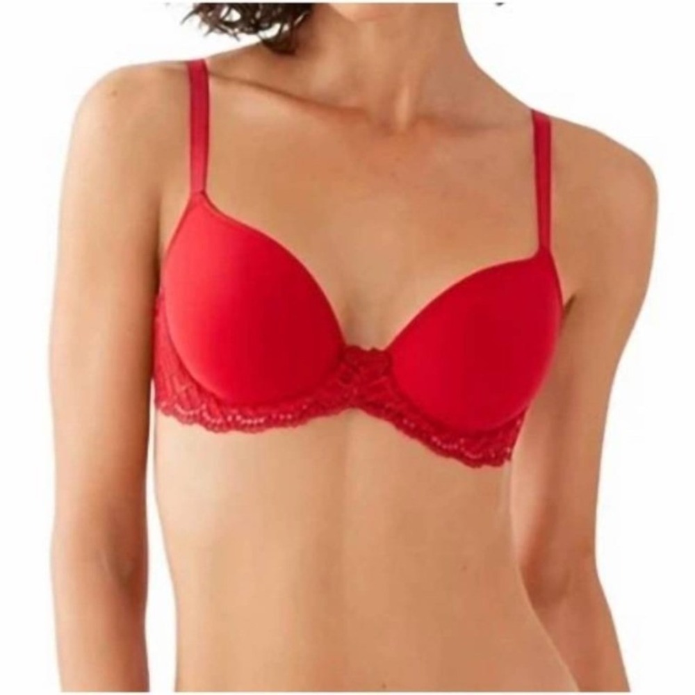 Wacoal La Femme Underwire T-Shirt Bra 36B Red NEW 853117 Lace Trim
